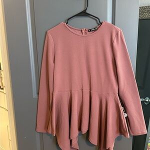 SHEIN Dusty Rose Peplum Blouse